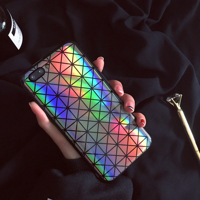 Geometric Blue Ray Rainbow iphone8