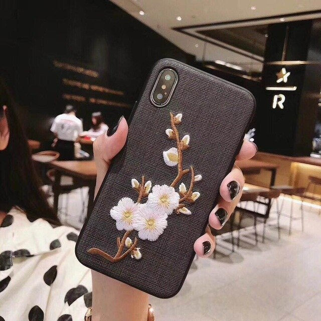 3d Embroidery flower iphone8